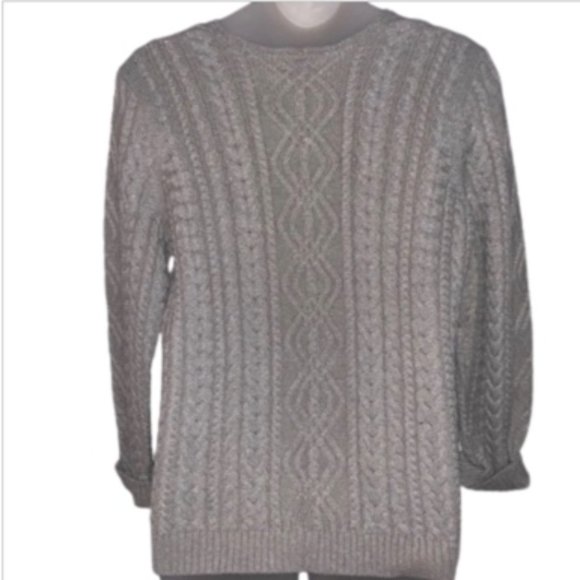 Ralph Laureen Oatmeal Sweater w/Silver Thread 2X - Picture 2 of 2